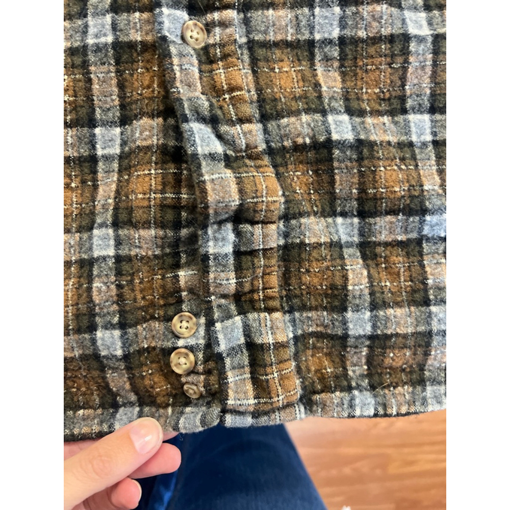 Pendleton Mens Wool Plaid Casual Button Down Shirt XL Brown Gray EUC - Picture 7 of 12